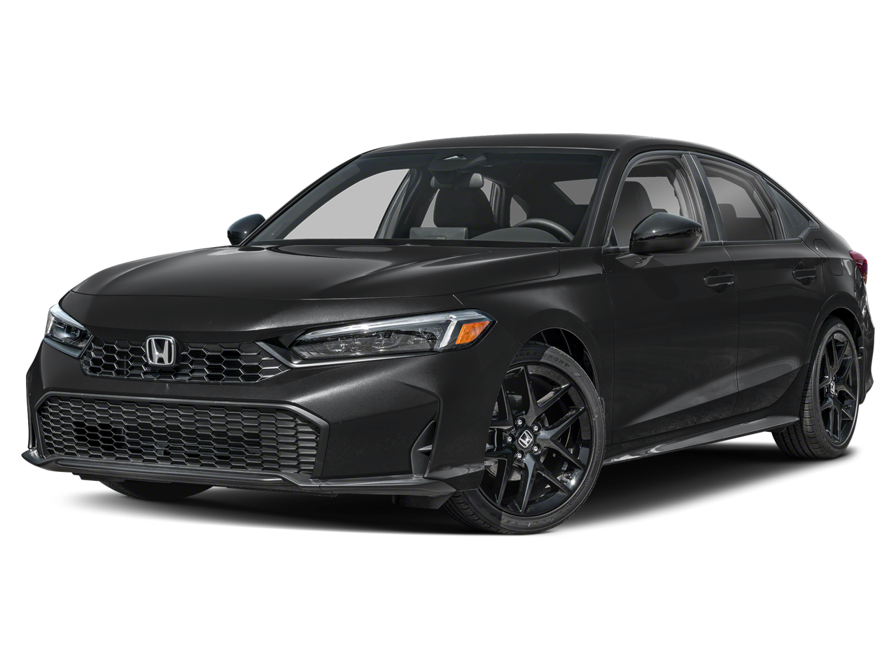 2026 Honda Civic Sport in Crystal Black Pearl — front three-quarter view