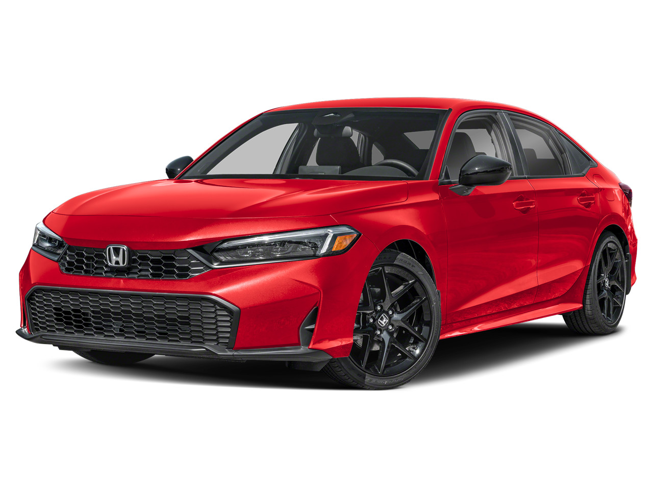 2026 Honda Civic Sport in Rallye Red — front three-quarter view