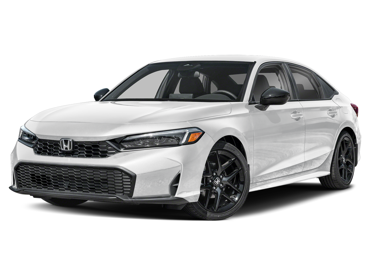 2026 Honda Civic Sport in Platinum White Pearl — front three-quarter view