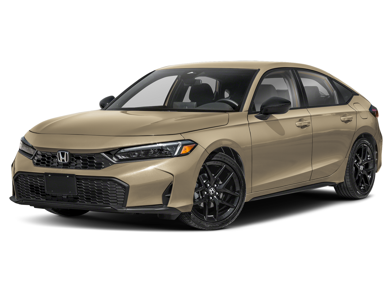 2026 Honda Civic Sport in Sand Dune Pearl — front three-quarter view