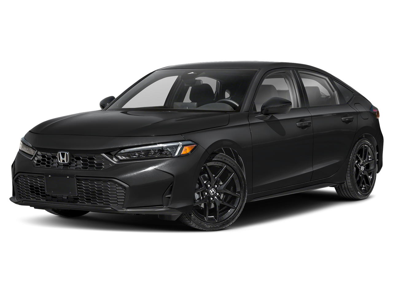 2026 Honda Civic Sport in Crystal Black Pearl — front three-quarter view