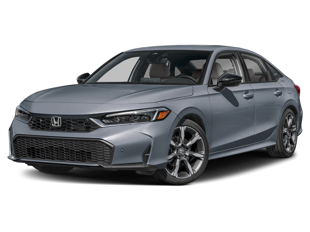 2026 Honda Civic Hybrid Sport Touring in Urban Gray Pearl — front three-quarter view