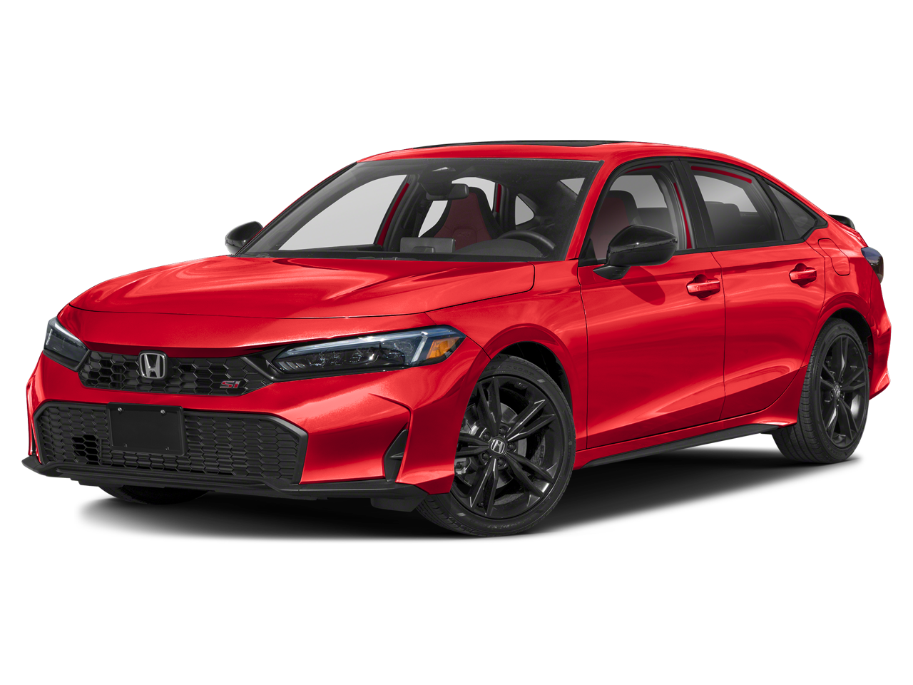 2026 Honda Civic Manual in Rallye Red — front three-quarter view