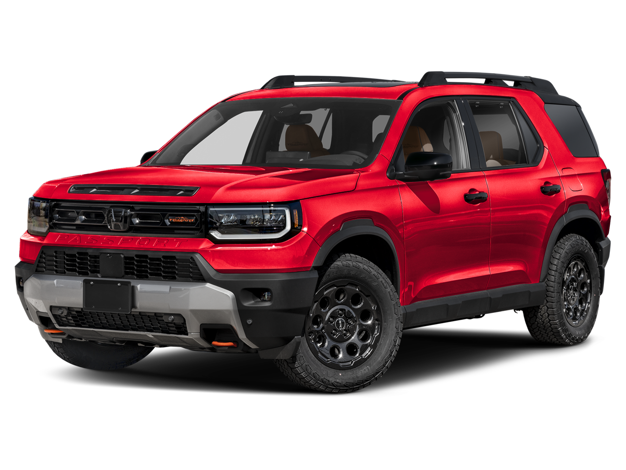 2026 Honda Passport TrailSport Elite Blackout in Radiant Red Metallic II — front three-quarter view