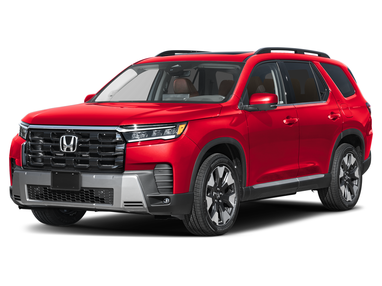 2026 Honda Pilot Elite in Radiant Red Metallic II — front three-quarter view