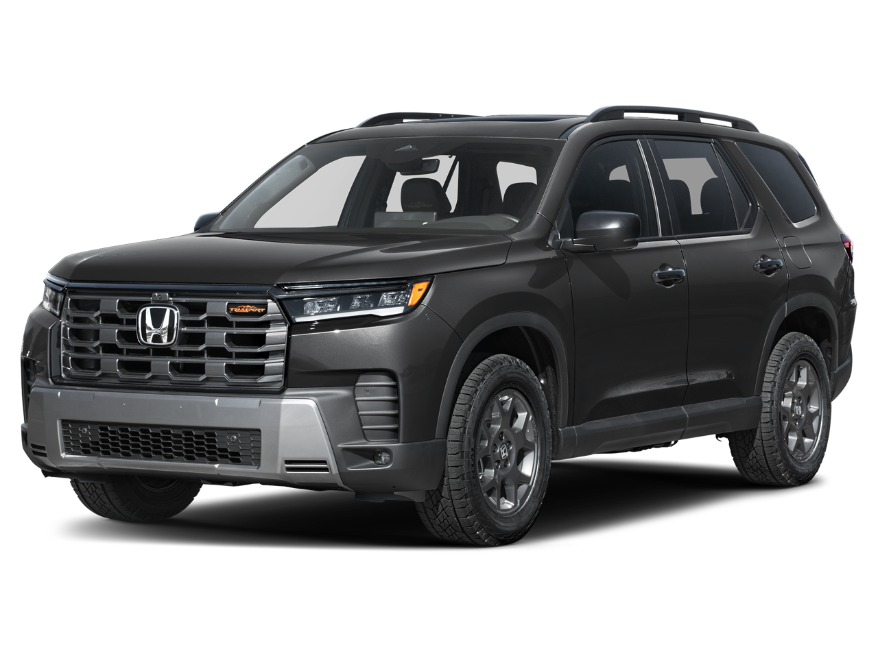 2026 Honda Pilot TrailSport in Crystal Black Pearl — front three-quarter view