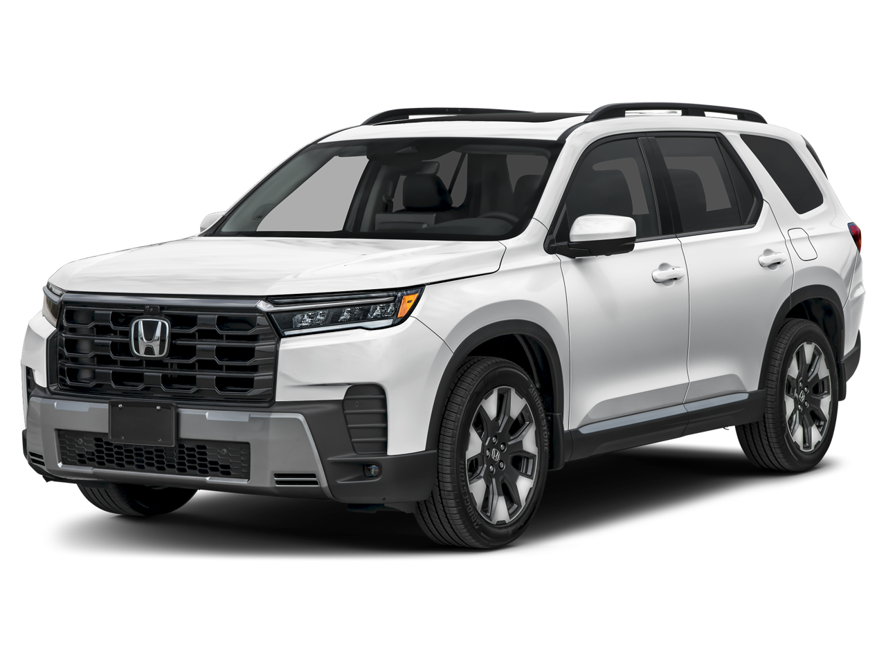 2026 Honda Pilot Touring in Platinum White Pearl — front three-quarter view