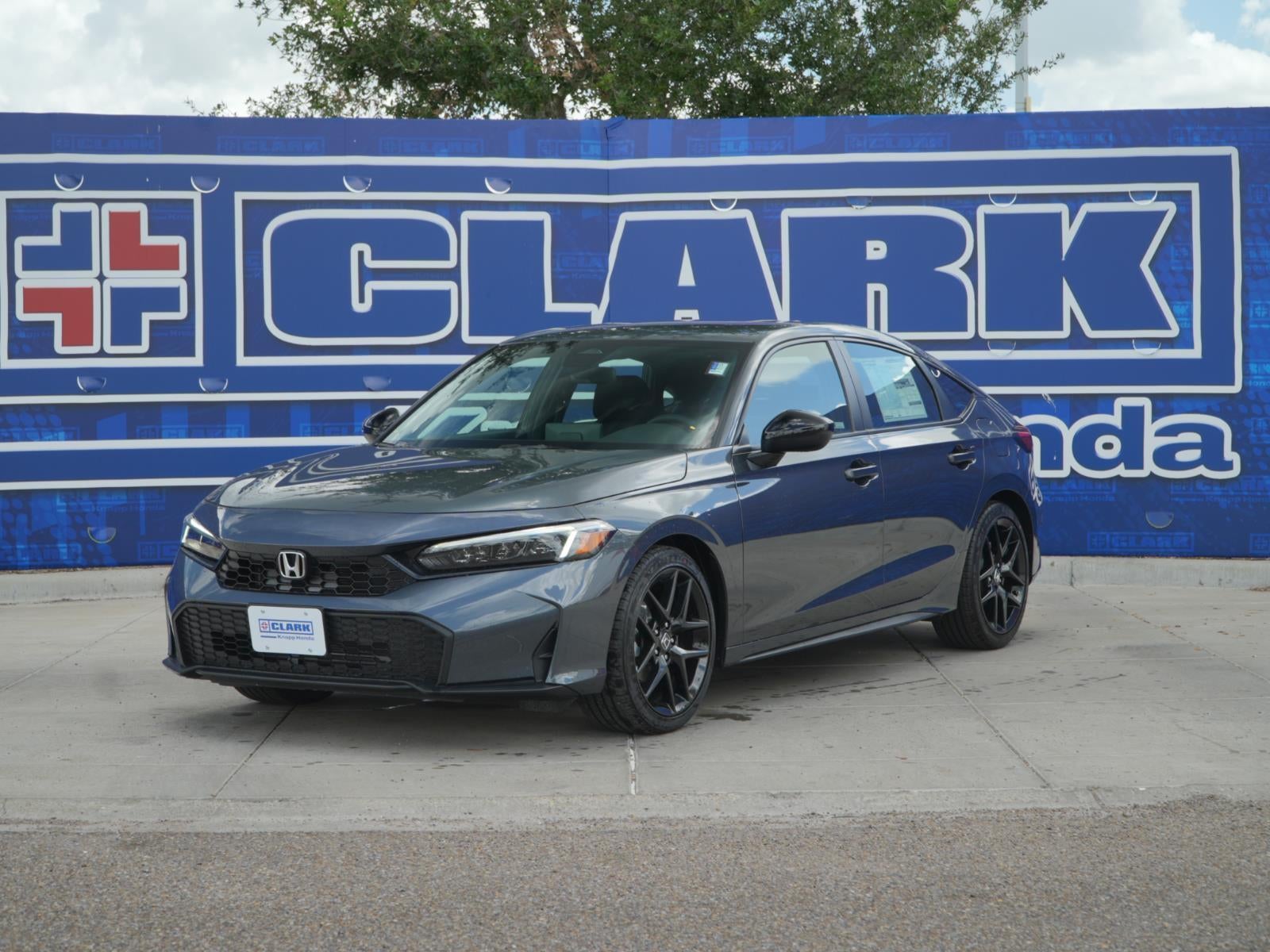 2026 Honda Civic Sport in Meteorite Gray Metallic — front three-quarter view