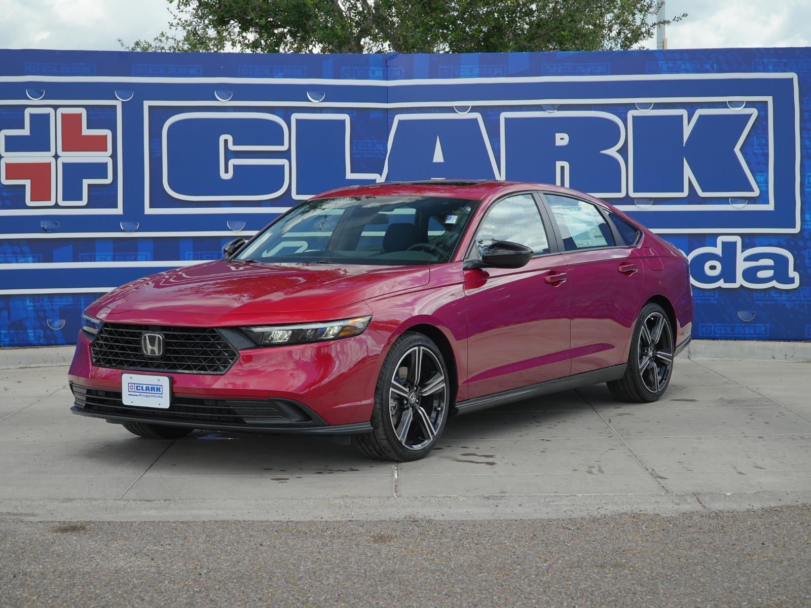 2026 Honda Accord Sport in Radiant Red Metallic — front three-quarter view