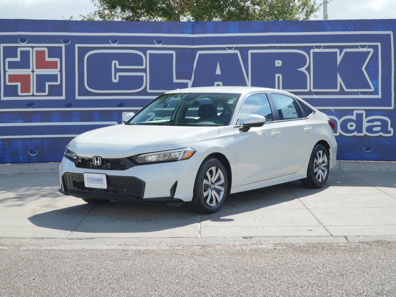 2026 Honda Civic LX in Platinum White Pearl — front three-quarter view