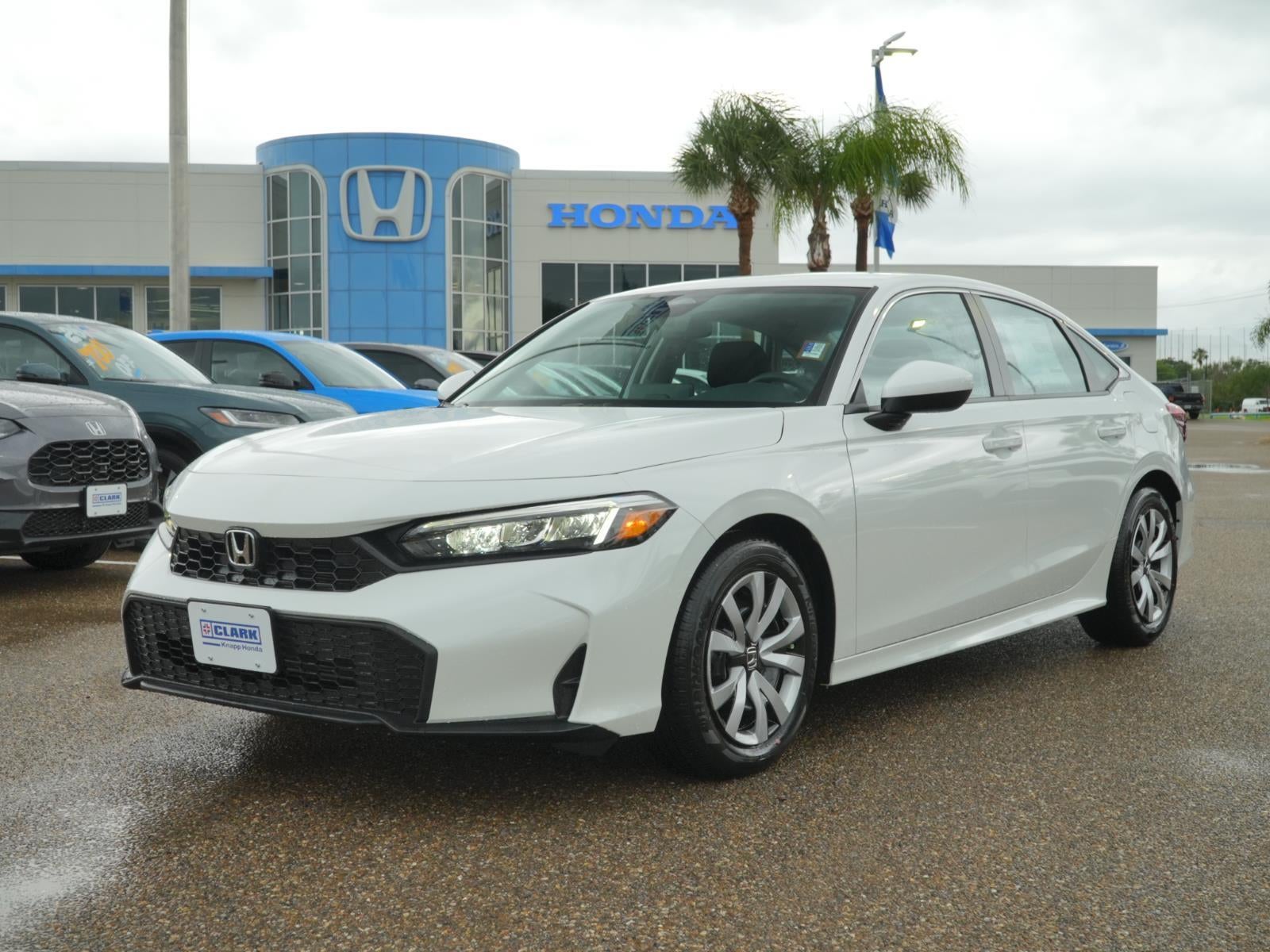 2026 Honda Civic LX in Platinum White Pearl — front three-quarter view