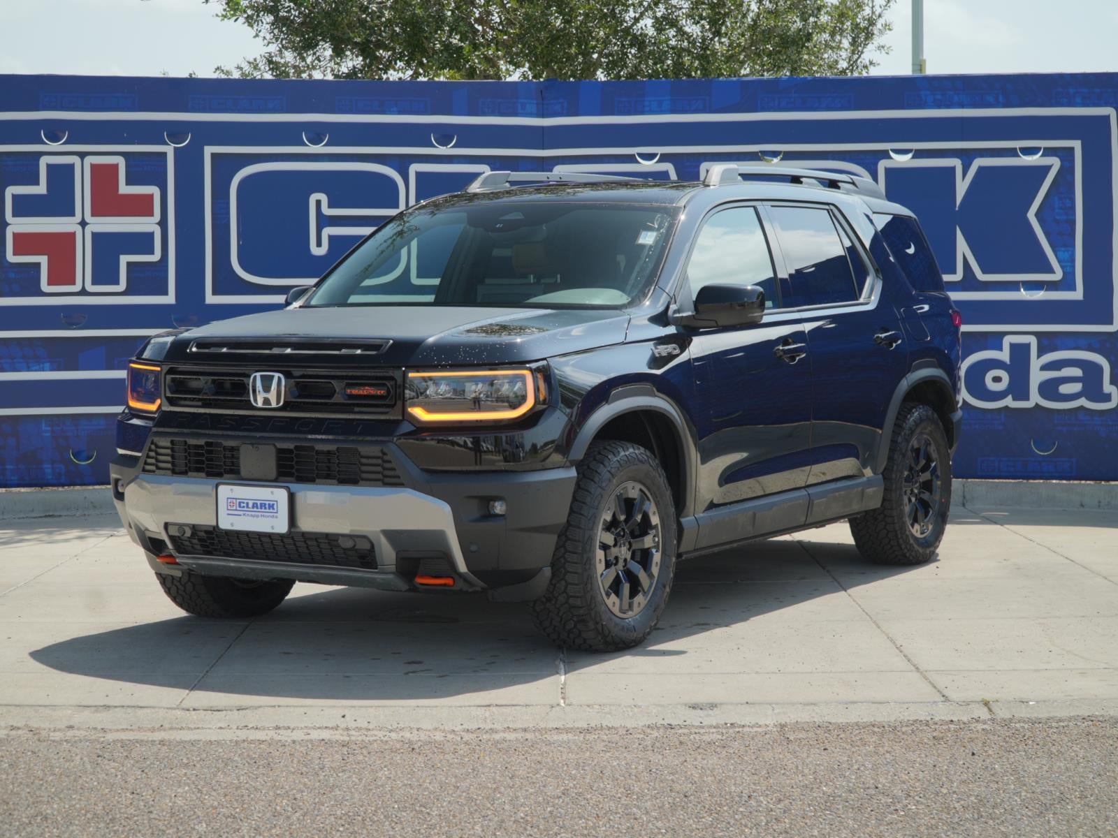 2026 Honda Passport TrailSport Elite in Crystal Black Pearl — front three-quarter view