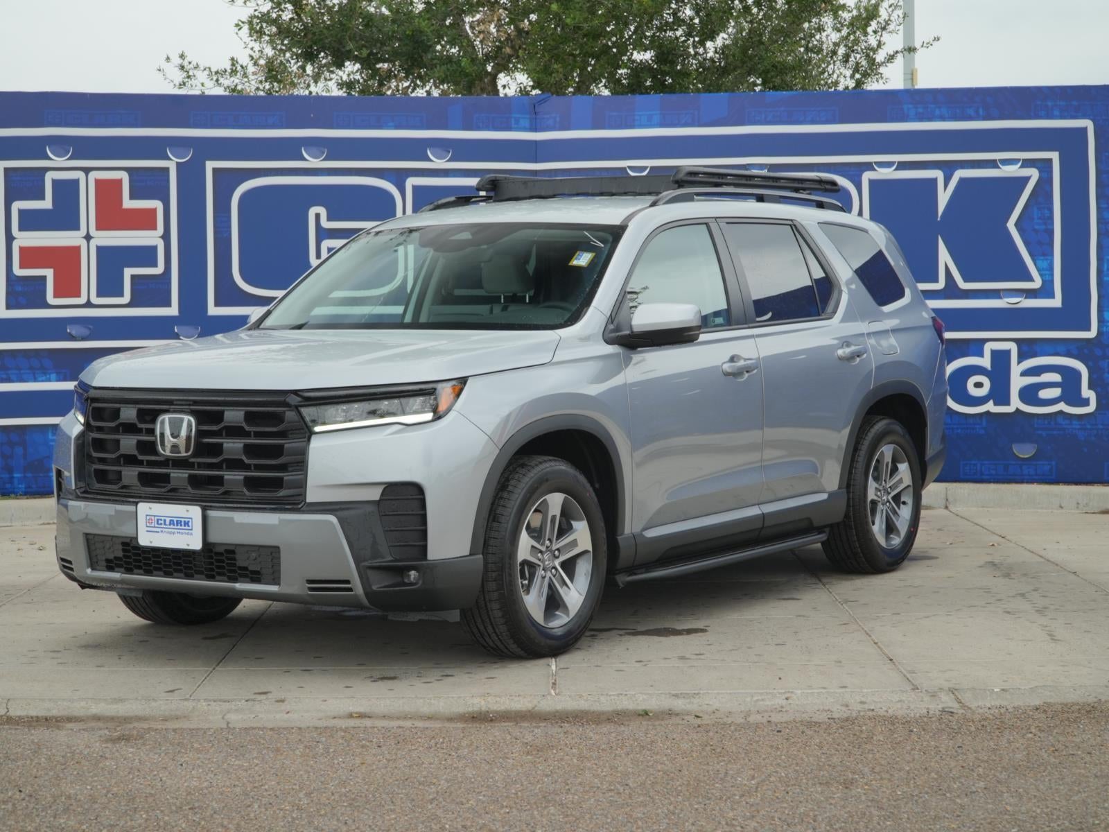 2026 Honda Pilot EX-L in Solar Silver Metallic — front three-quarter view