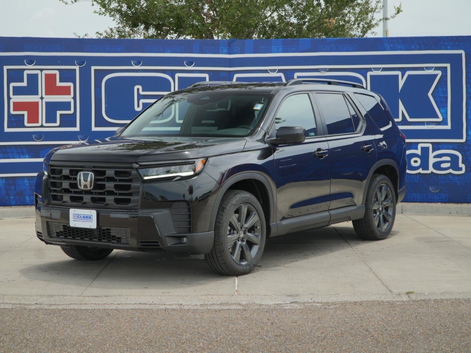 2026 Honda Pilot Sport in Crystal Black Pearl — front three-quarter view