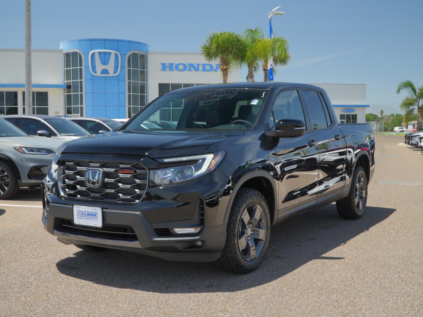 2026 Honda Ridgeline TrailSport in Crystal Black Pearl — front three-quarter view