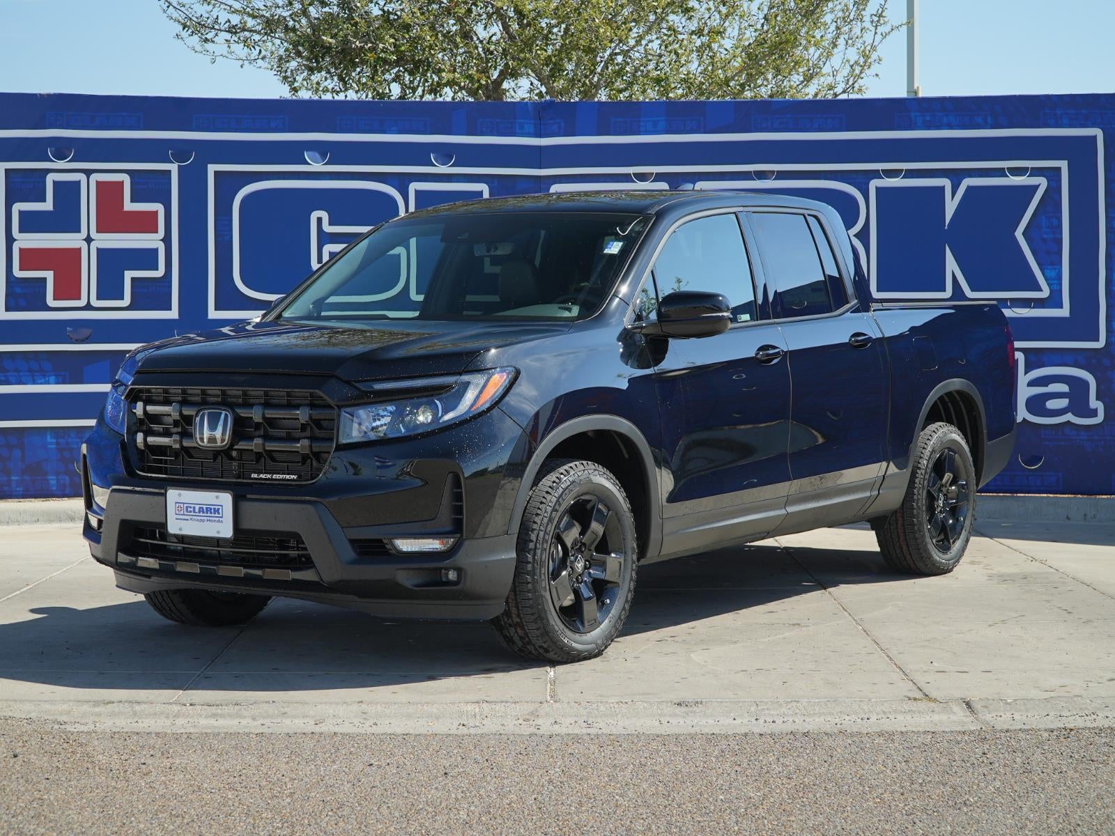 2026 Honda Ridgeline Black Edition in Crystal Black Pearl — front three-quarter view