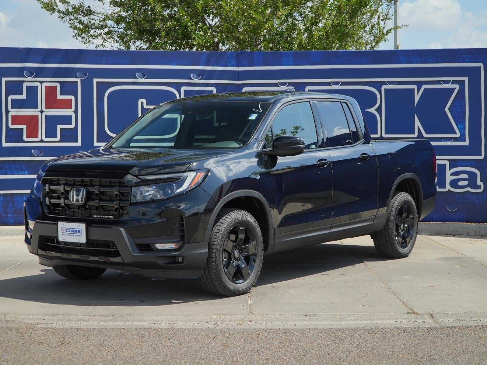 2026 Honda Ridgeline Black Edition in Crystal Black Pearl — front three-quarter view