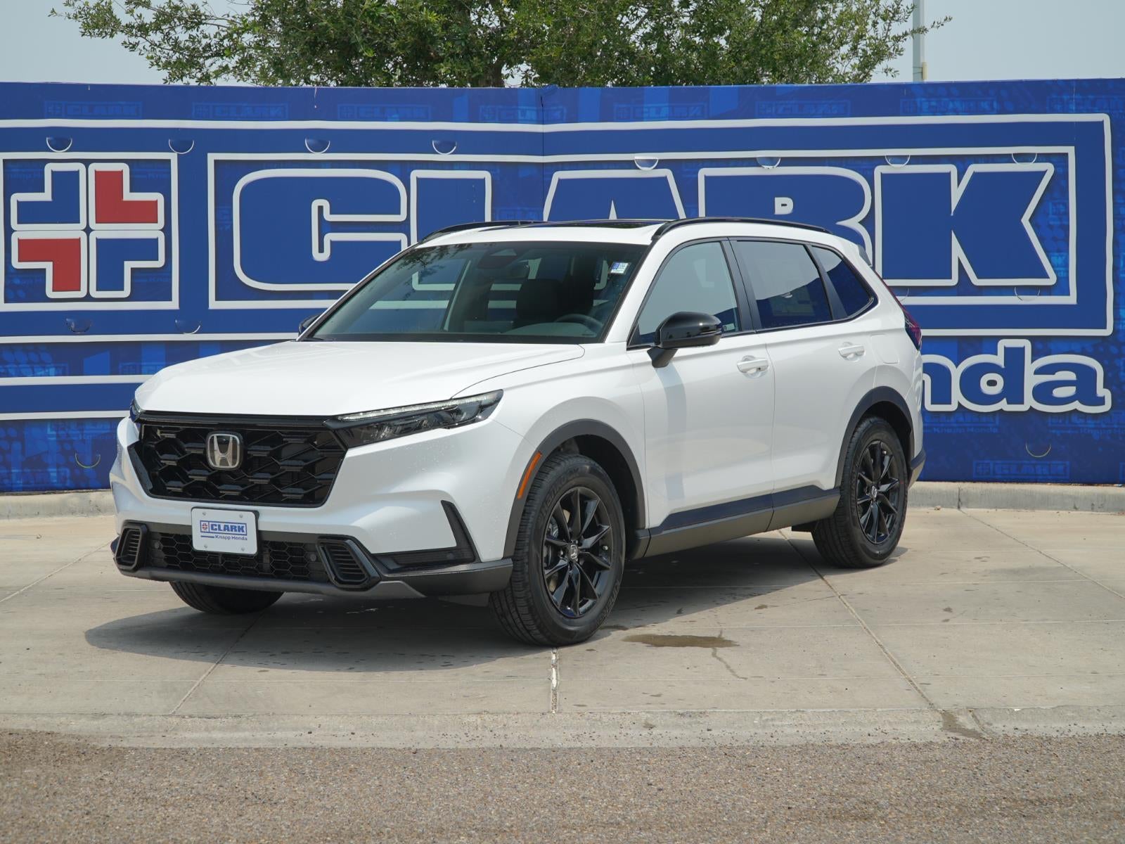2026 Honda CR-V Hybrid Sport-L in Platinum White Pearl — front three-quarter view
